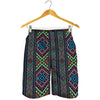 Pixel Ethnic Pattern Print Men's Shorts