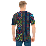 Pixel Ethnic Pattern Print Men's T-Shirt