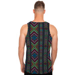 Pixel Ethnic Pattern Print Men's Tank Top