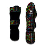 Pixel Ethnic Pattern Print Muay Thai Shin Guard