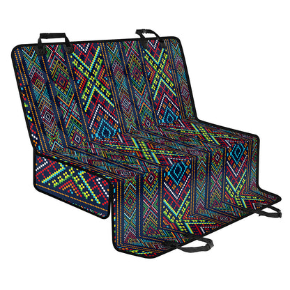 Pixel Ethnic Pattern Print Pet Car Back Seat Cover