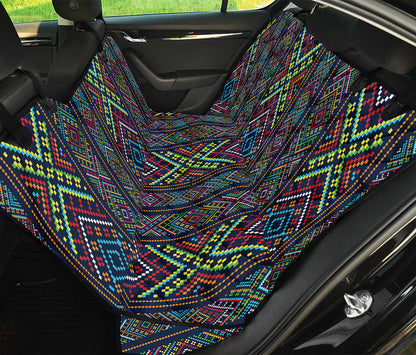 Pixel Ethnic Pattern Print Pet Car Back Seat Cover