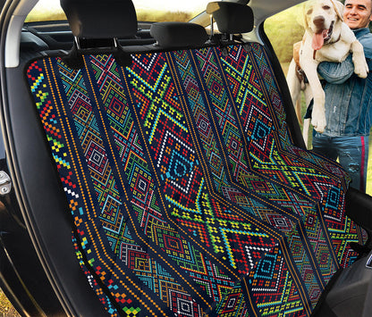 Pixel Ethnic Pattern Print Pet Car Back Seat Cover