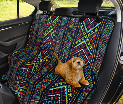 Pixel Ethnic Pattern Print Pet Car Back Seat Cover