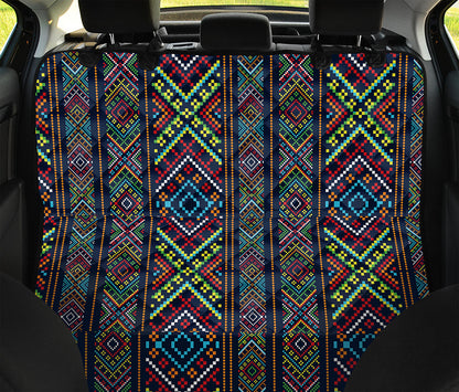 Pixel Ethnic Pattern Print Pet Car Back Seat Cover