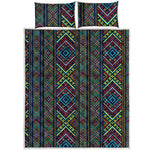 Pixel Ethnic Pattern Print Quilt Bed Set