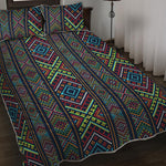 Pixel Ethnic Pattern Print Quilt Bed Set