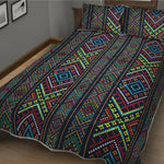 Pixel Ethnic Pattern Print Quilt Bed Set