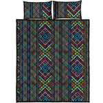 Pixel Ethnic Pattern Print Quilt Bed Set