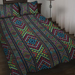 Pixel Ethnic Pattern Print Quilt Bed Set
