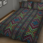 Pixel Ethnic Pattern Print Quilt Bed Set