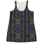 Pixel Ethnic Pattern Print Women's Racerback Tank Top