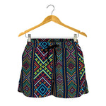Pixel Ethnic Pattern Print Women's Shorts