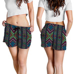 Pixel Ethnic Pattern Print Women's Shorts