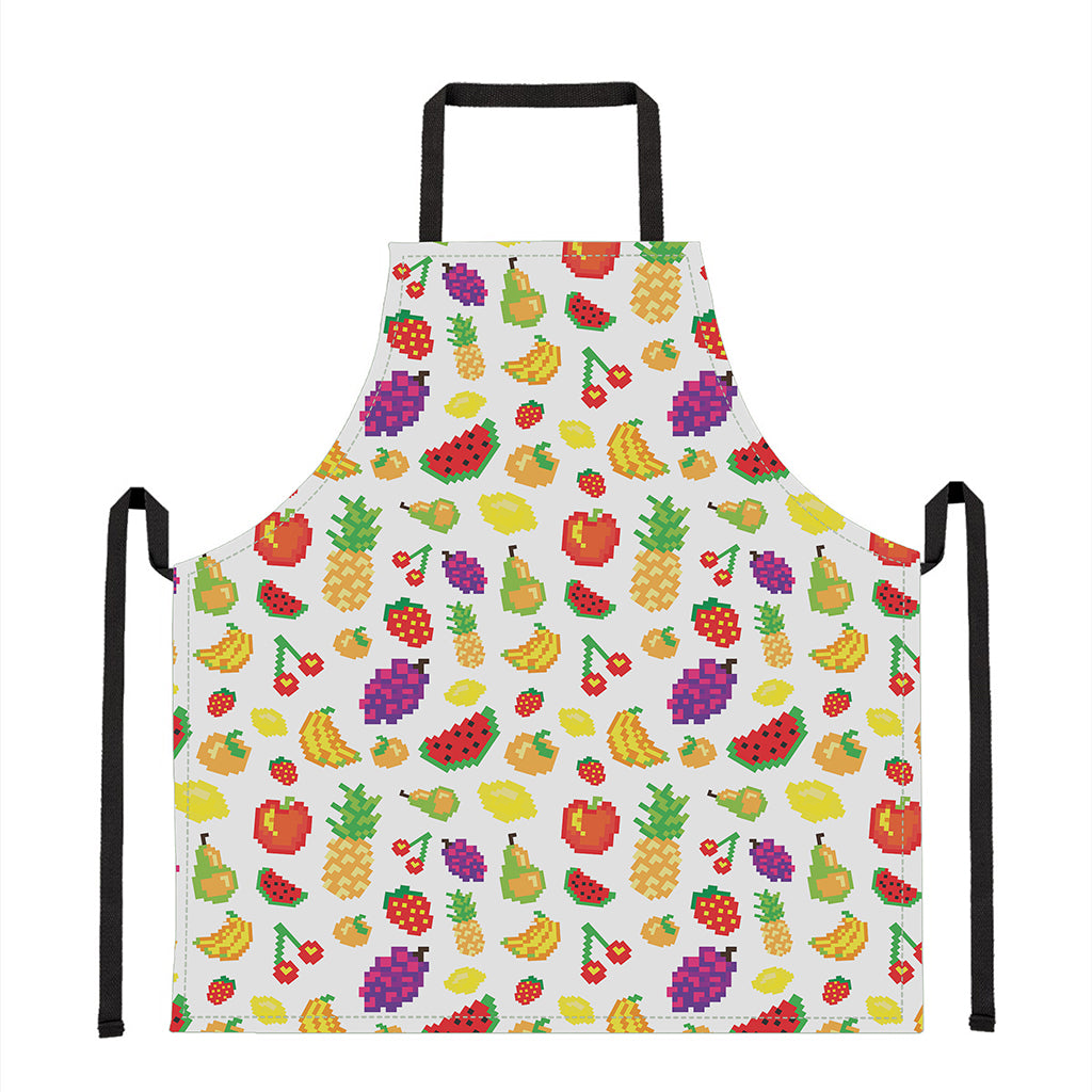 Pixel Fruits Pattern Print Apron