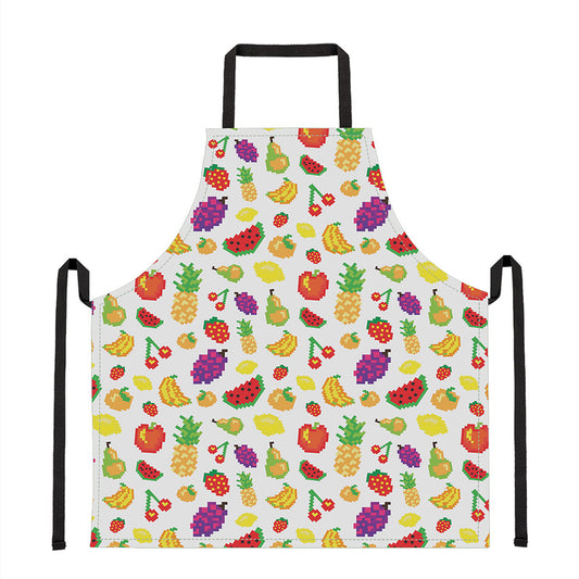 Pixel Fruits Pattern Print Apron