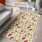 Pixel Fruits Pattern Print Area Rug
