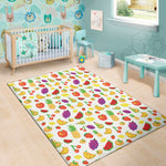 Pixel Fruits Pattern Print Area Rug