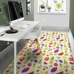 Pixel Fruits Pattern Print Area Rug