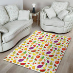 Pixel Fruits Pattern Print Area Rug