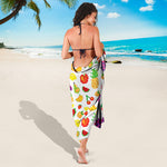 Pixel Fruits Pattern Print Beach Sarong Wrap