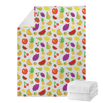 Pixel Fruits Pattern Print Blanket