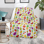 Pixel Fruits Pattern Print Blanket