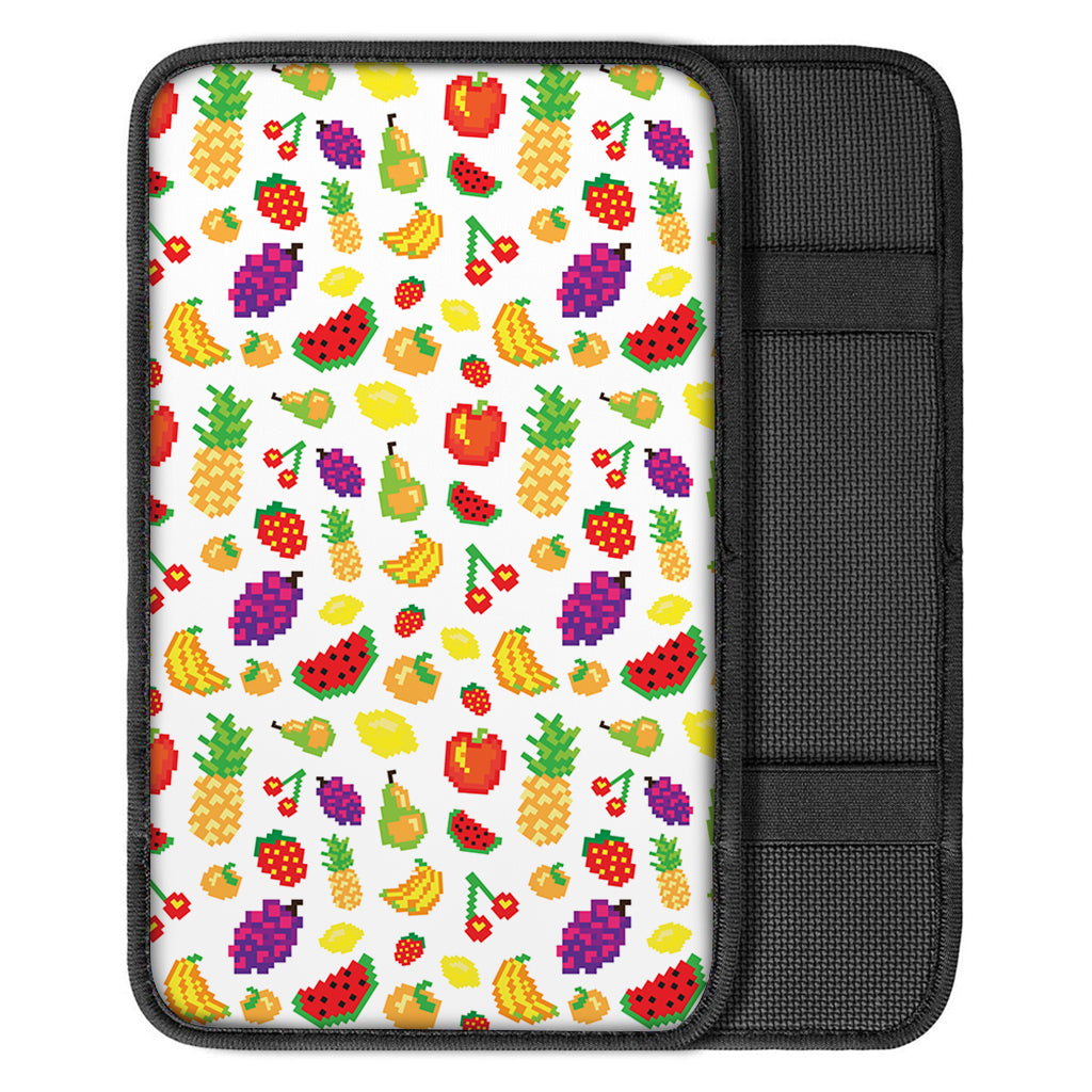Pixel Fruits Pattern Print Car Center Console Cover