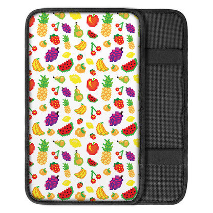 Pixel Fruits Pattern Print Car Center Console Cover