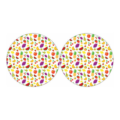 Pixel Fruits Pattern Print Car Coasters