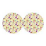 Pixel Fruits Pattern Print Car Coasters