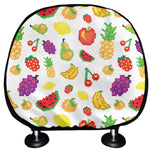 Pixel Fruits Pattern Print Car Headrest Covers