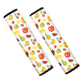 Pixel Fruits Pattern Print Car Seat Belt Covers