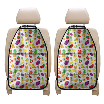 Pixel Fruits Pattern Print Car Seat Organizers