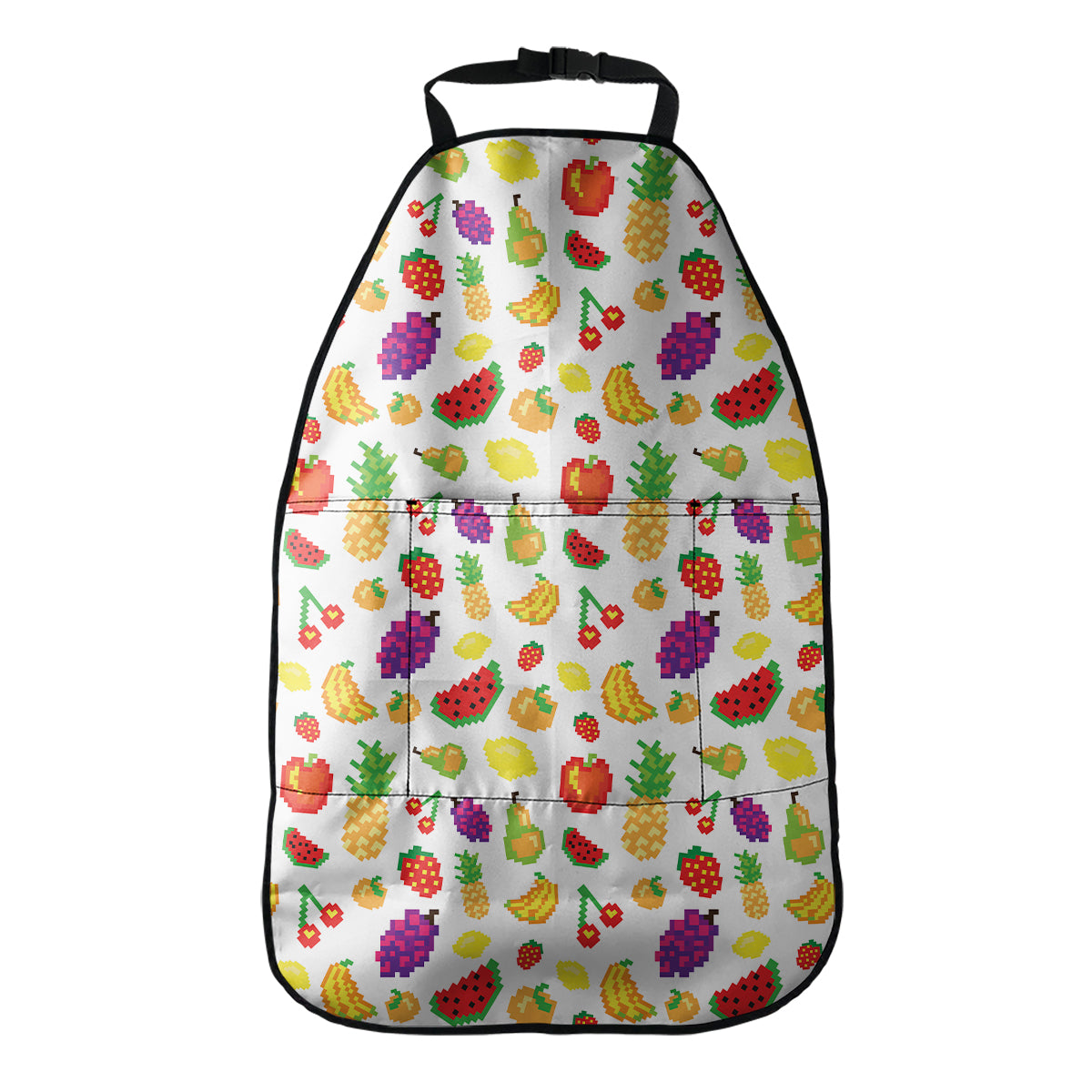 Pixel Fruits Pattern Print Car Seat Organizers