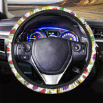 Pixel Fruits Pattern Print Car Steering Wheel Cover