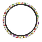 Pixel Fruits Pattern Print Car Steering Wheel Cover