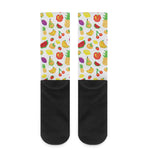 Pixel Fruits Pattern Print Crew Socks