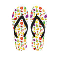 Pixel Fruits Pattern Print Flip Flops