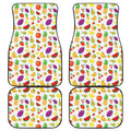 Pixel Fruits Pattern Print Front and Back Car Floor Mats