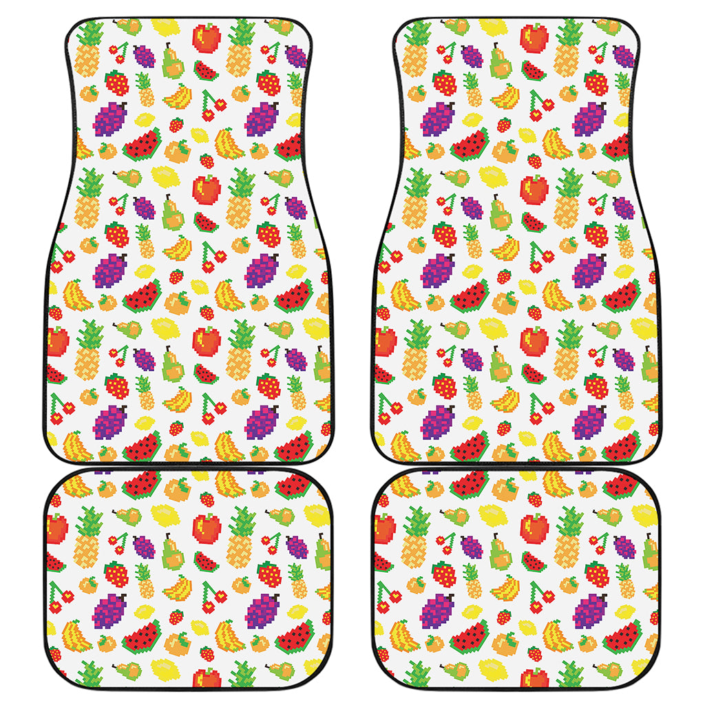 Pixel Fruits Pattern Print Front and Back Car Floor Mats
