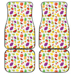 Pixel Fruits Pattern Print Front and Back Car Floor Mats