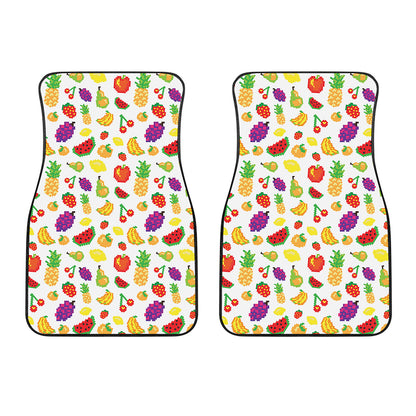 Pixel Fruits Pattern Print Front Car Floor Mats