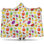 Pixel Fruits Pattern Print Hooded Blanket