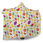 Pixel Fruits Pattern Print Hooded Blanket