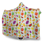 Pixel Fruits Pattern Print Hooded Blanket