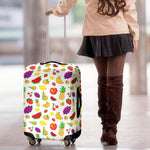 Pixel Fruits Pattern Print Luggage Cover