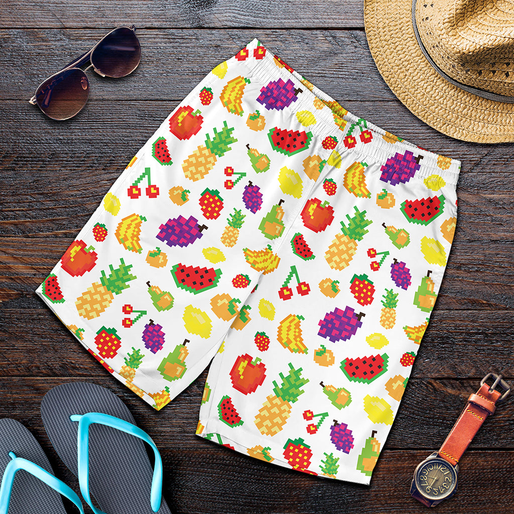 Pixel Fruits Pattern Print Men's Shorts