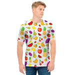 Pixel Fruits Pattern Print Men's T-Shirt