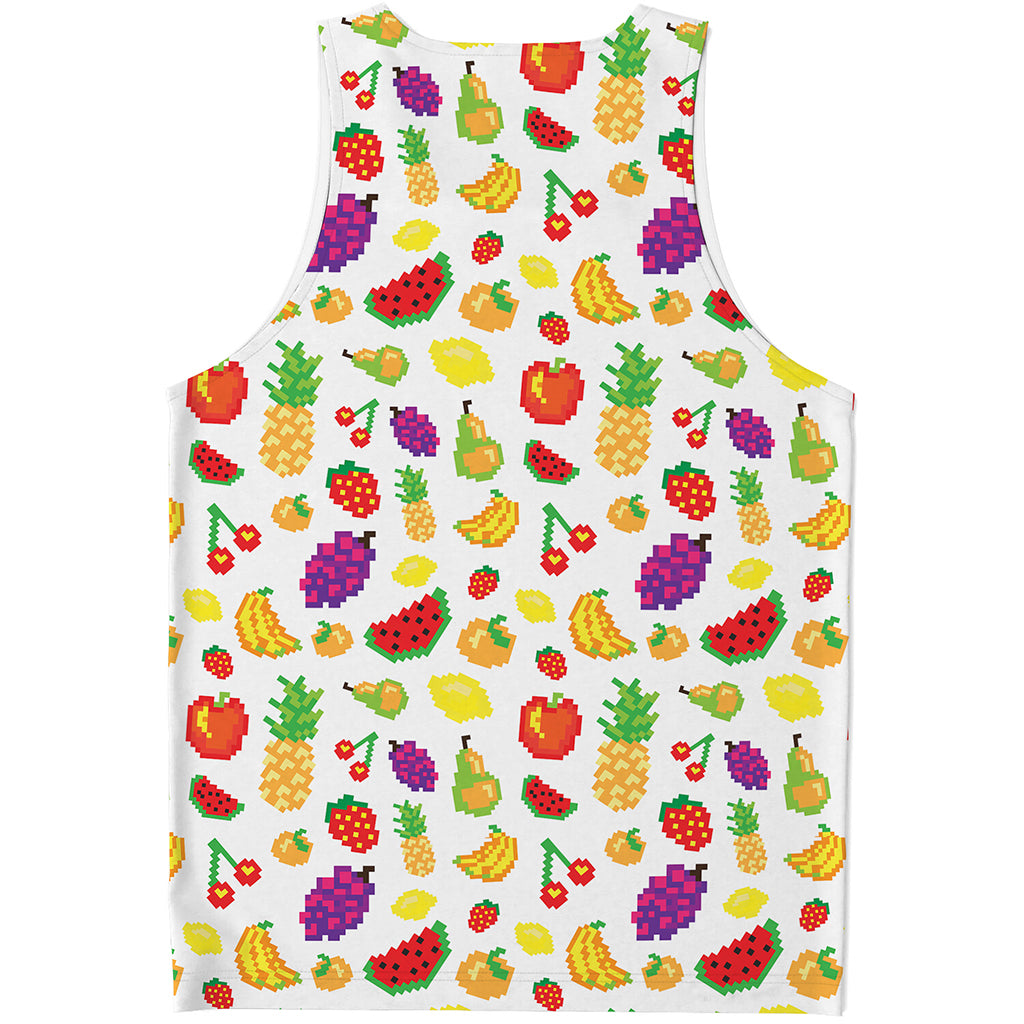 Pixel Fruits Pattern Print Men's Tank Top